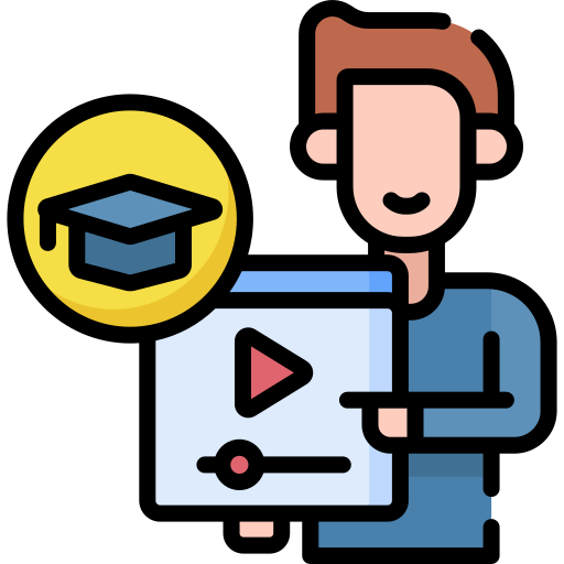 Man with video tutorial